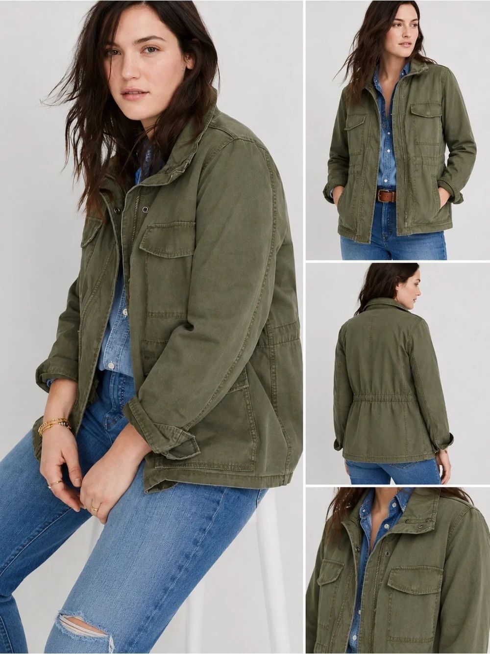 Madewell Olive Green Surplus Military Utility Cargo Jacket XS